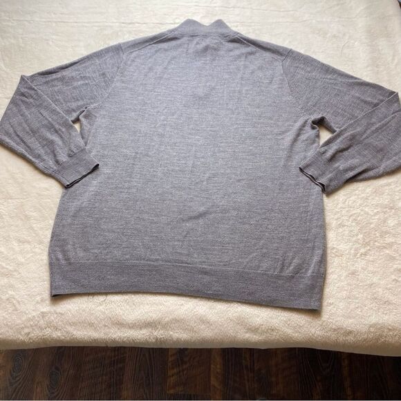 Goodthreads Gray 1/4 Zip 100% Merino Wool Gray Pullover Sweater Size XL - Picture 2 of 10